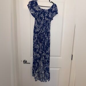 Target Blue Floral Off-Shoulder Maxi with Smocked Waist
